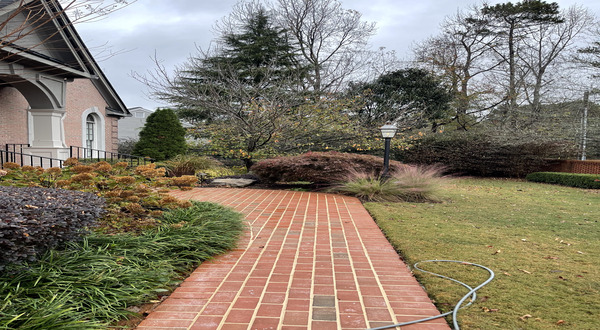 Before an after of brick trail